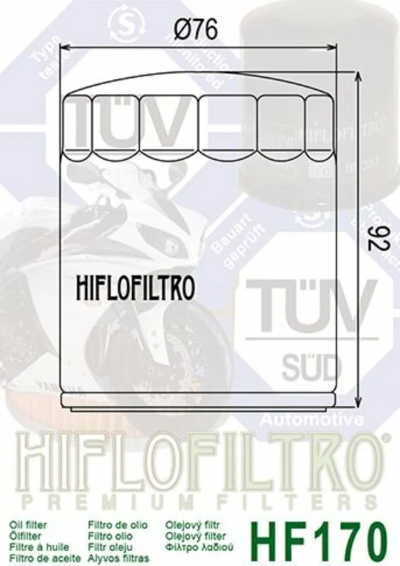 Filtro de aceite HIFLOFILTRO cromo - HF170C