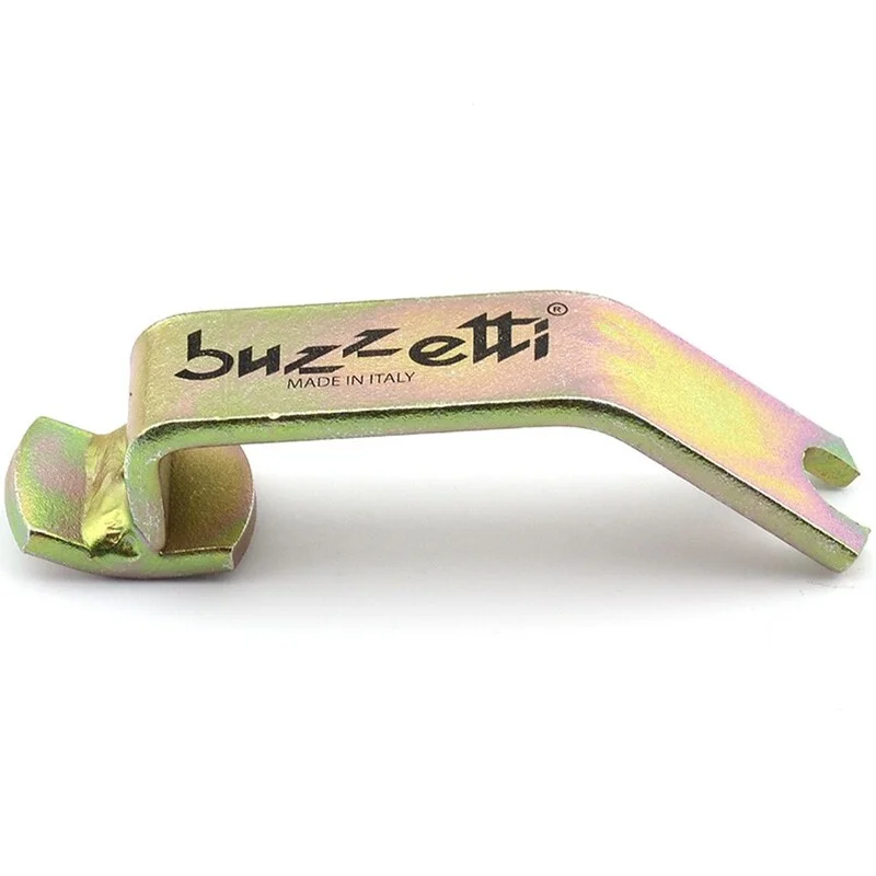 Gancho de montaje para montaje de cubierta útil para llantas de radios BUZZETTI