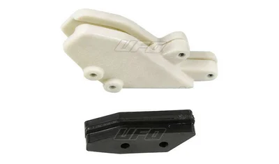 UFO Chain Guide + Slider Kit Translucent White/Black Kawasaki KX125/250