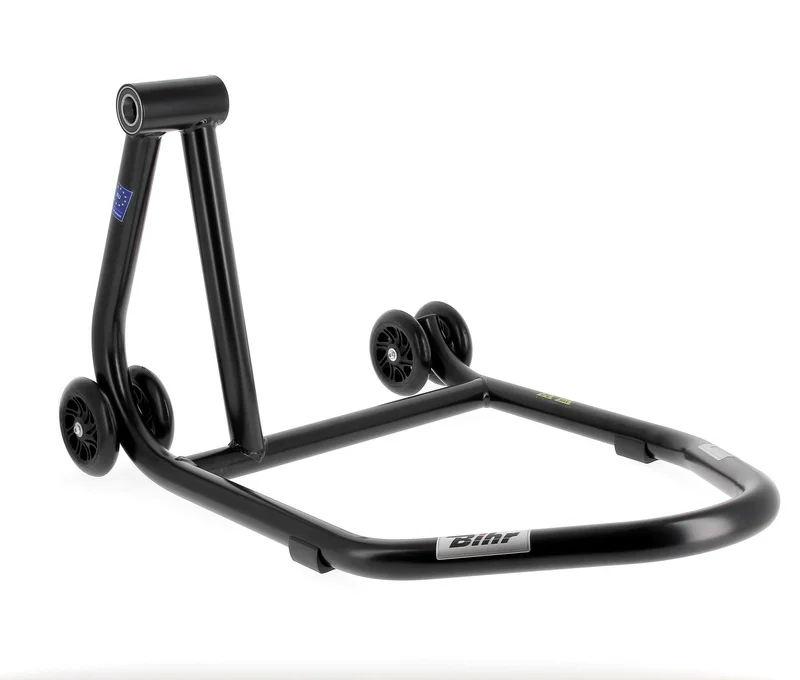 Caballete monobrazo izquierdo BIHR Home Track color negro mate y ruedas negras