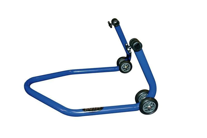 Caballete trasero universal BIKE LIFT azul con soportes de goma en "L"- RS-17