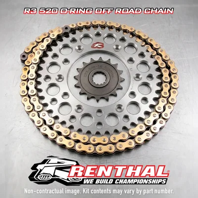 RENTHAL Chain Kit 520R3 13/50 Reinforced - Ultra-Light Self-Cleaning Rear Sprocket · Ref. 484420
