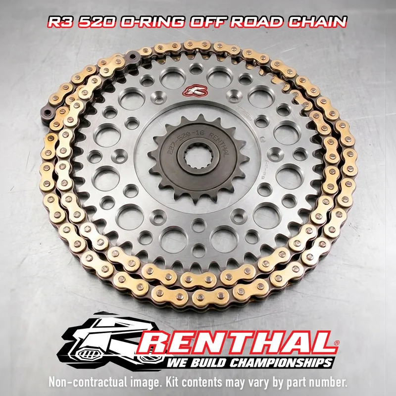 RENTHAL Chain Kit 520R3 14/45 Reinforced - Ultra-Light Self-Cleaning Rear Sprocket