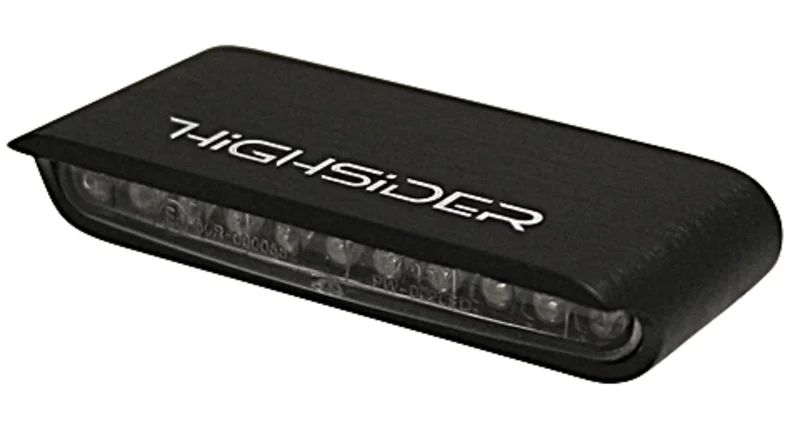Intermitente LED HIGHSIDER pro Stripe - homologado E - negro/traslúcido - Pareja