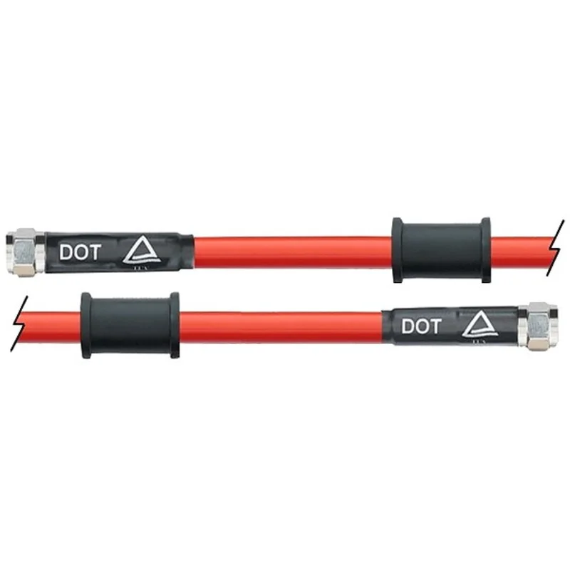 Latiguillo metálico rojo Venhill 250mm tuercas cromadas
