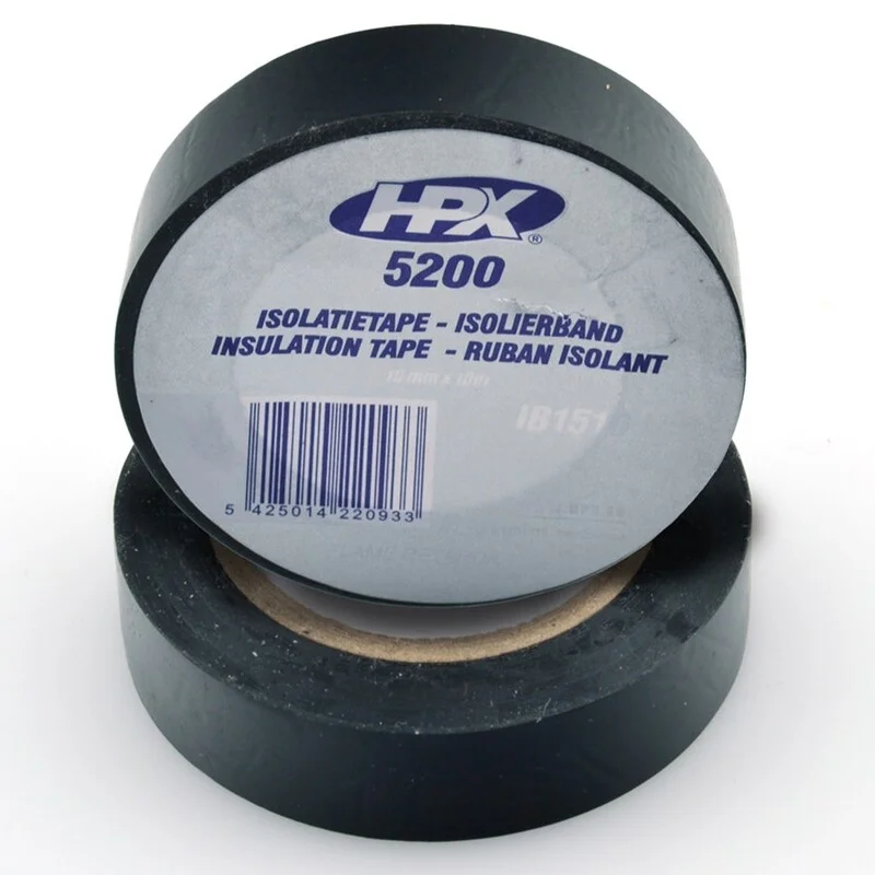 Rollo de cinta aislante para cables y terminales. 15mmx10m. Color negro HPX5200