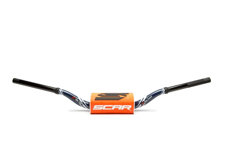 Manillar SCAR O² RC Color Ø28,6mm - Azul oscuro / Protector naranja