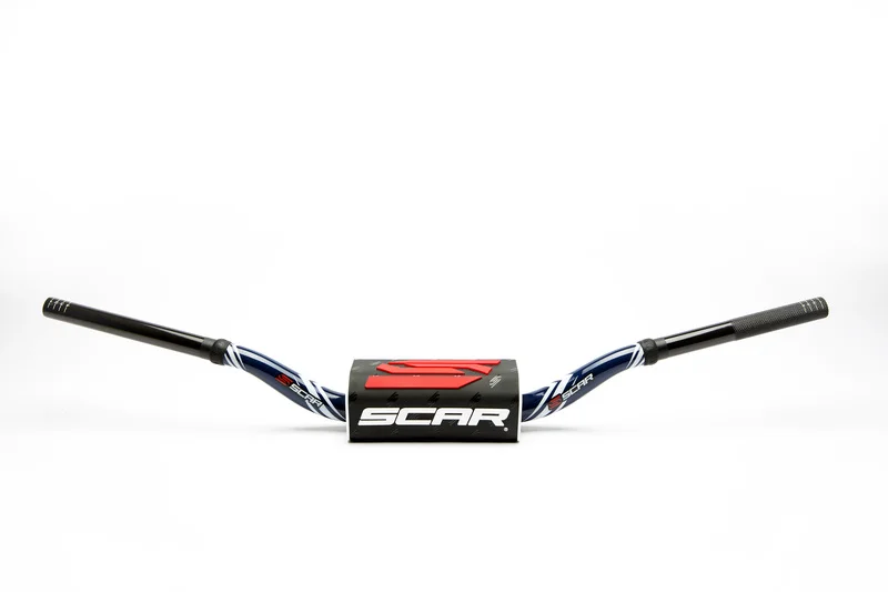 Manillar SCAR O² Color 85SX/TC85 Ø28,6mm - Azul oscuro / Protector negro