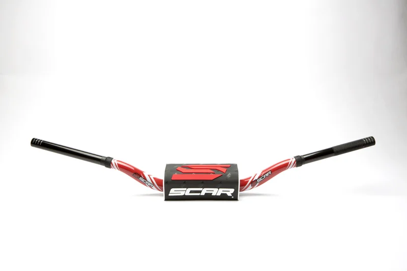 Manillar SCAR O² Color McGrath/Short Ø28,6mm - Rojo / Protector negro