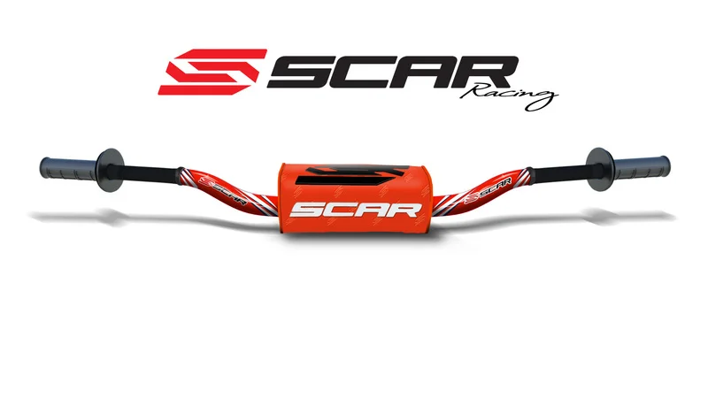 Manillar SCAR O² Color McGrath/Short Ø28,6mm - Rojo / Protector naranja