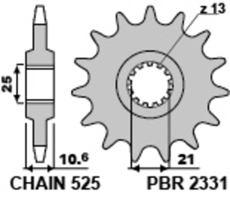 Piñón PBR acero estándar 2331 - 525