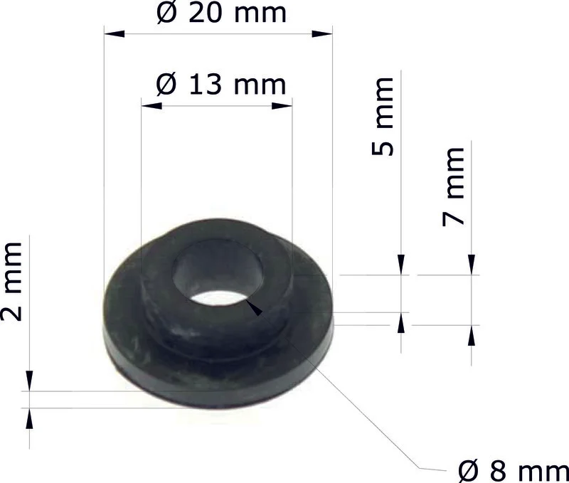 Silentblock TOURMAX - Honda XR650L 94-08/depósito 33718-GE2-690 GRM-115/10 (set de 10)