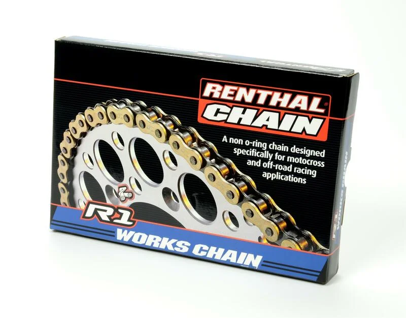 Cadena Renthal 520R1 con 118 eslabones negro/oro