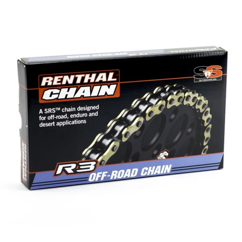 Cadena Renthal con retenes 520R3-3 con 116 eslabones negro/oro