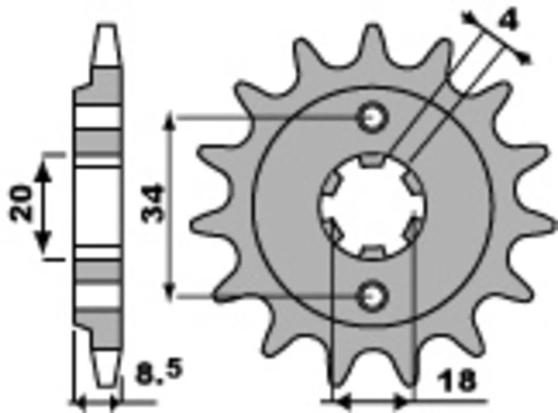 Piñón PBR acero estándar 2076 - 520