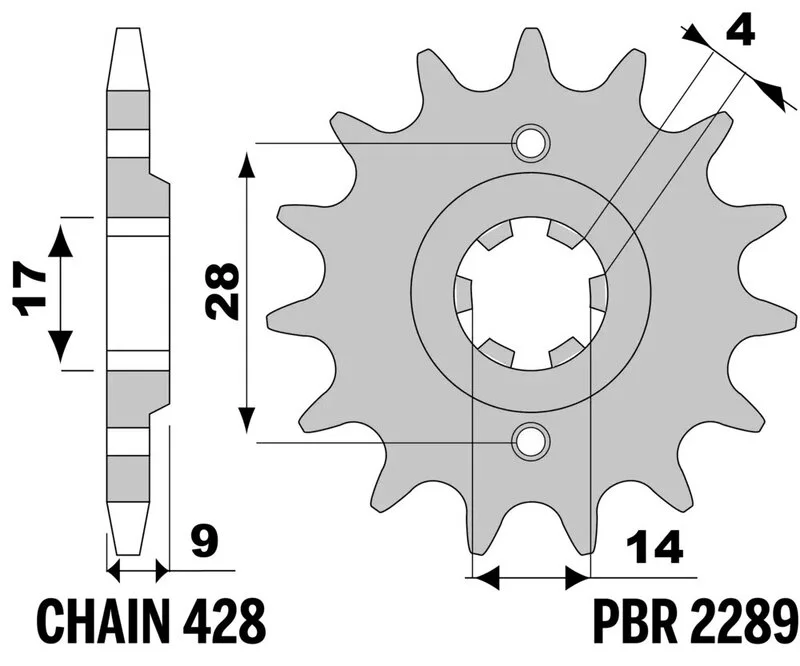 Piñón PBR acero estándar 2223 - 428