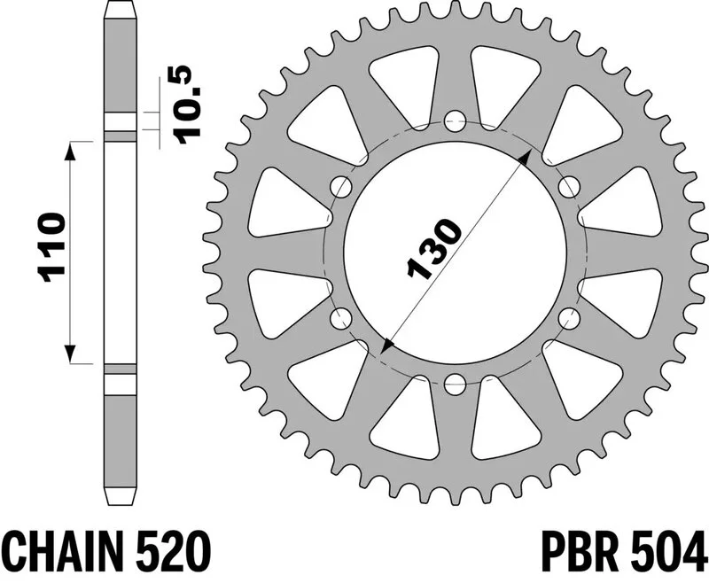 Corona PBR aluminio ultra-light anodizado 504 - 520