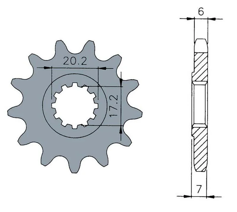Piñón TECNIUM acero estándar 1120 - 420 - Motor Minarelli AM6