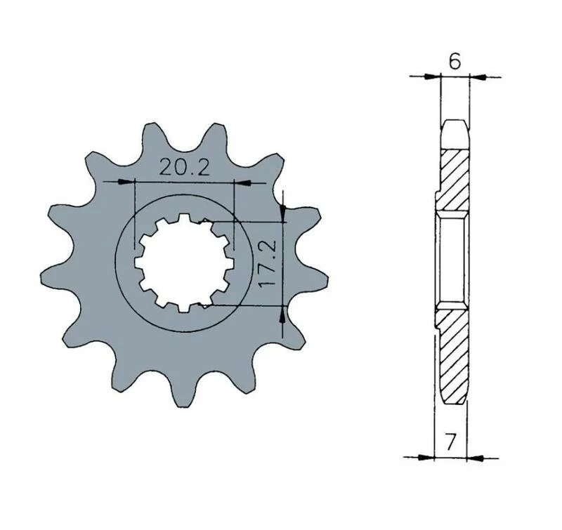 Piñón TECNIUM acero estándar 1120 - 420 - Motor Minarelli AM6