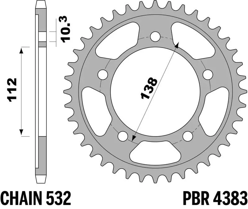 Corona PBR acero C45 estándar 4383 - 532