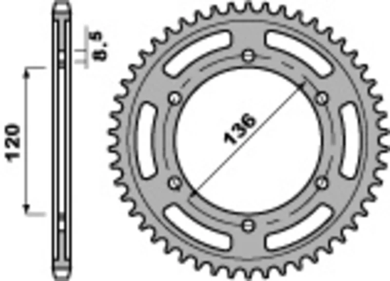 Corona PBR acero C45 estándar 864 - 530