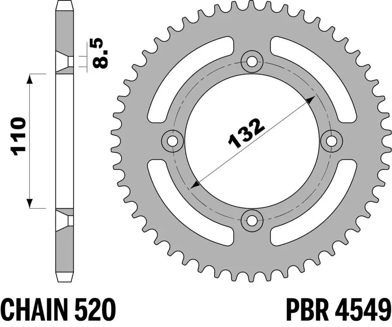 Corona PBR acero C45 estándar 4549 - 520