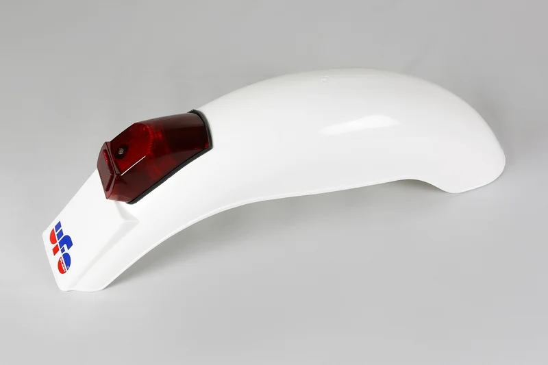 Guardabarros trasero universal UFO enduro con luz 50cc-80cc-125cc (1975-1979) blanco ME08025-W