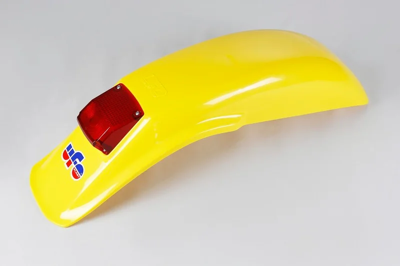 Guardabarros trasero universal UFO enduro con luz 125cc-250cc-500cc (1983-1993) amarillo ME08027-D