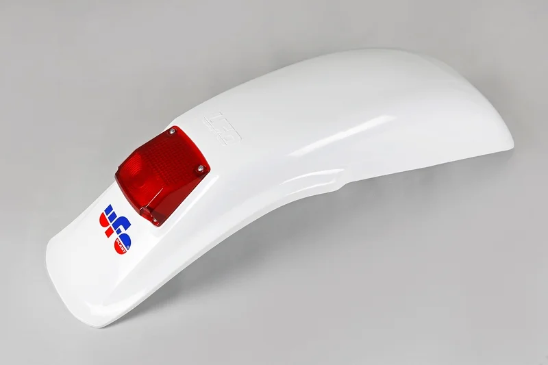 Guardabarros trasero universal UFO enduro con luz 125cc-250cc-500cc (1983-1993) blanco ME08027-W