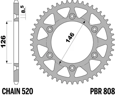 Corona PBR acero C45 estándar 808 - 520