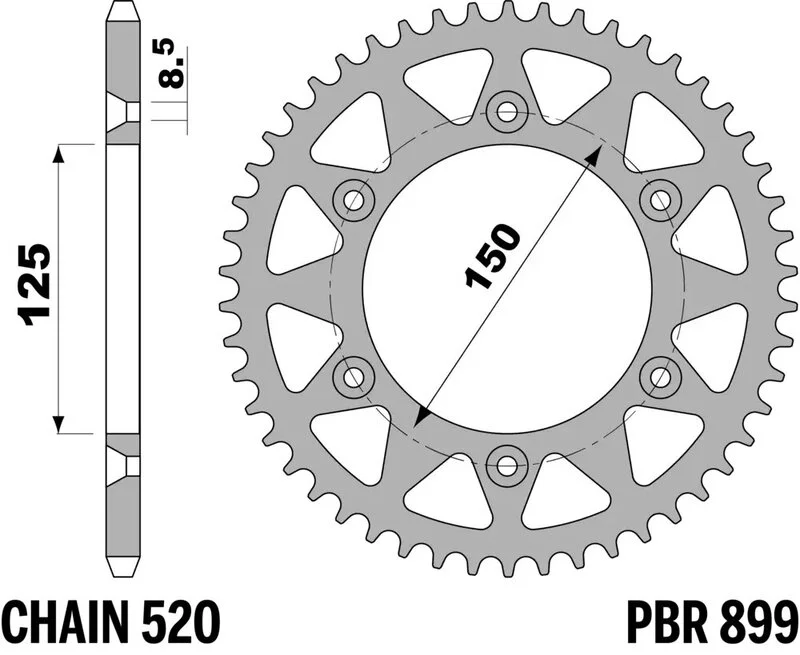 Corona PBR acero C45 estándar 899 - 520