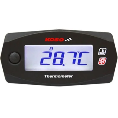 Reloj de temperatura KOSO Mini 4 Race Blanc/Negro(Bateria independiente) BA033020