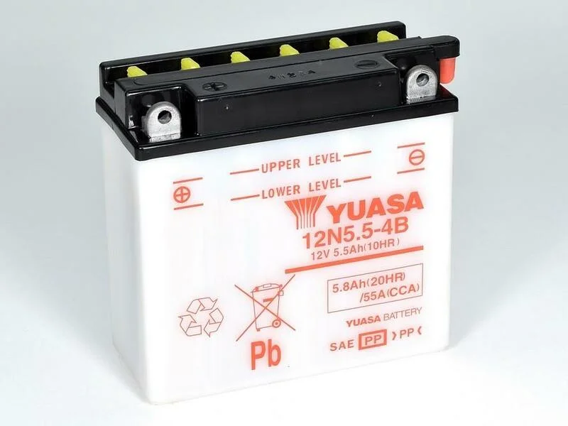 Batería YUASA 12N5.5-4B Dry charged (sin electrolito)