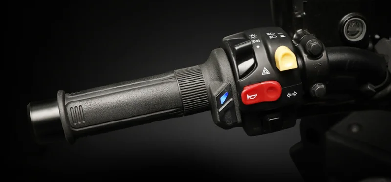 Puños calefactables Koso HG-13 120 mm, con interruptor de pulgar integrado
