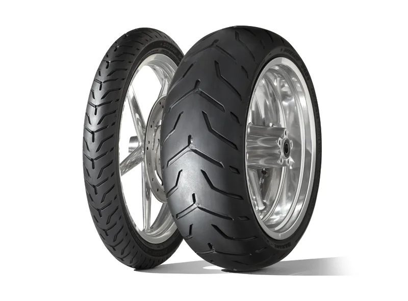 Neumático DUNLOP D408 F SW (HARLEY-D) Banda blanca delgada 130/80 B 17 M/C 65H TL