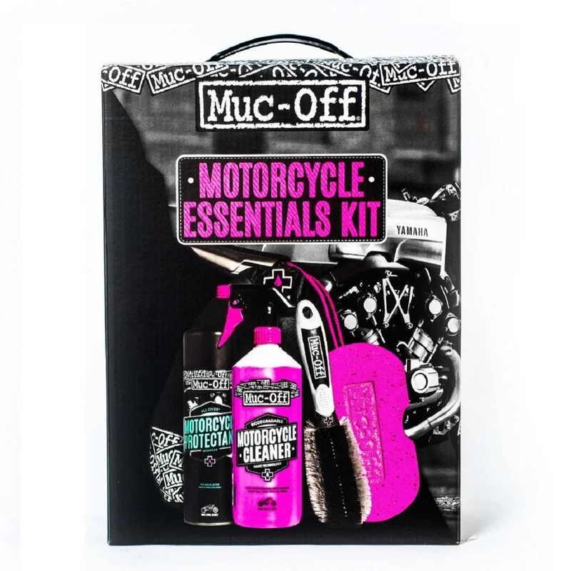 Kit completo de limpieza MUC-OFF: Protector, limpiador, esponja y cepillo