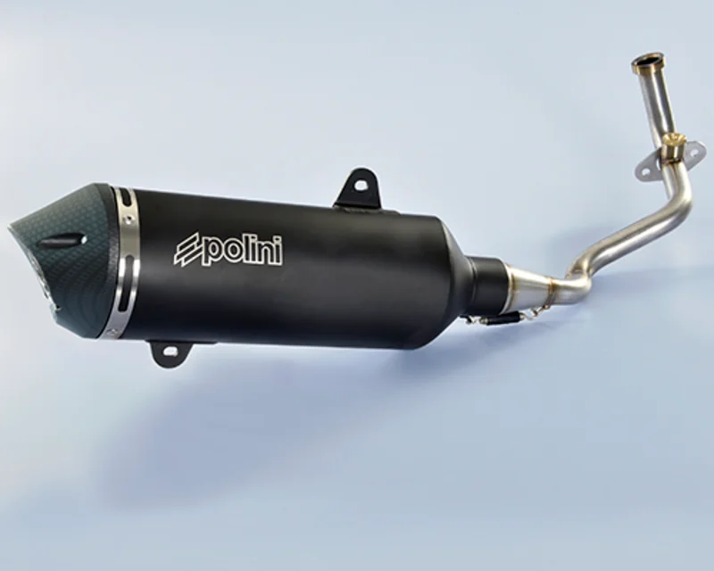 Escape completo Polini Maxi-scooter, inox, silencioso aluminio negro Piaggio Medley 125