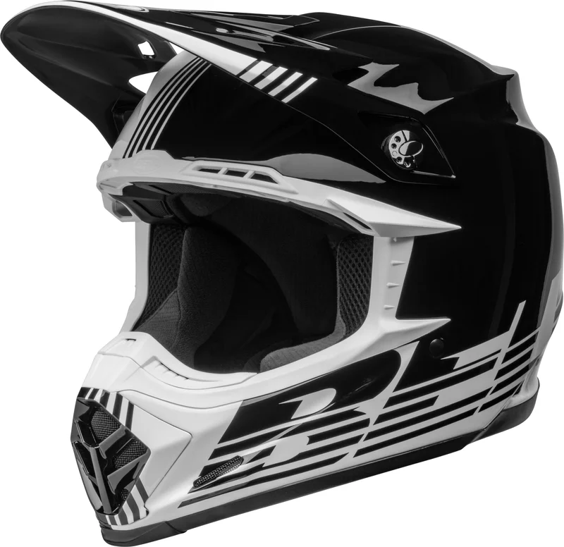 Casco BELL MOTO-9 MIPS LOUVER Negro/Blanco, 60-61 / Talla XL