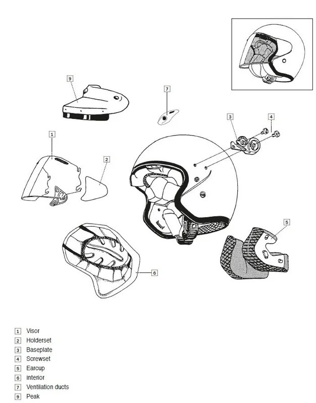 ARAI Open Face Helmet Cheekpad SZ-LIGHT Light 25mm