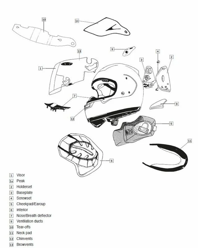 Interior casco ARAI (III - M/L), 12 mm.. Azul