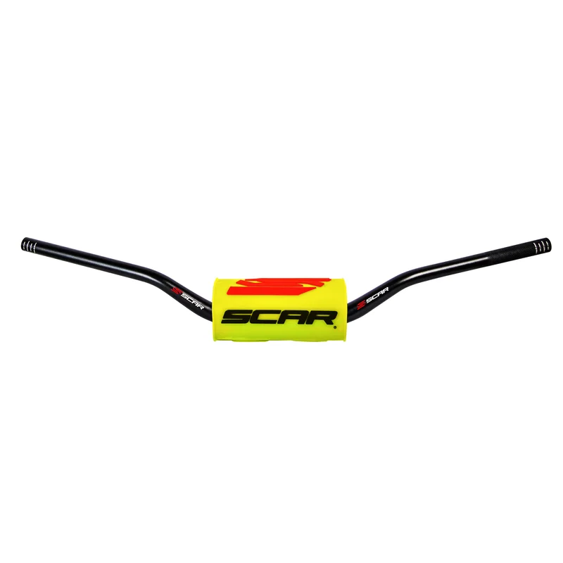 Manillar SCAR O² RC Ø28,6mm -Negro / Protector amarillo