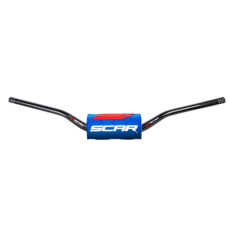 Manillar SCAR O² Yamaha YZ/YZF Ø28,6mm - Negro / Protector azul