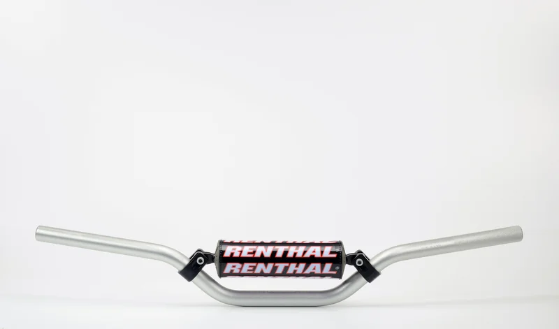 Manillar Renthal minicross SX50 plata con protector negro 825-01-SI-04-227