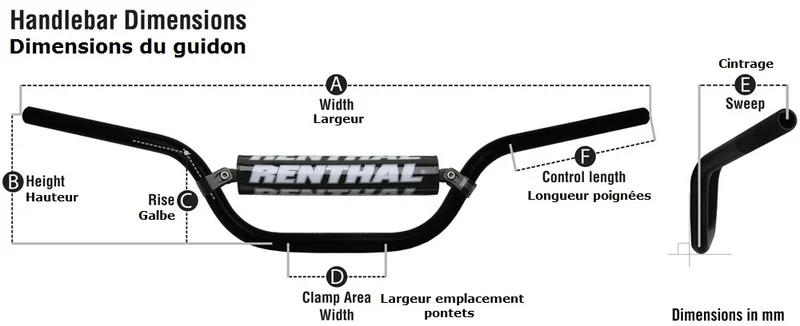 Manillar Renthal Twinwall Carmichael alto naranja con protector negro 997-01-OR-02-185