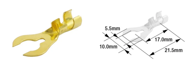 Terminales de cable macho TOURMAX Ø5,5mm Tipo B-22 horquilla - 100 unidades