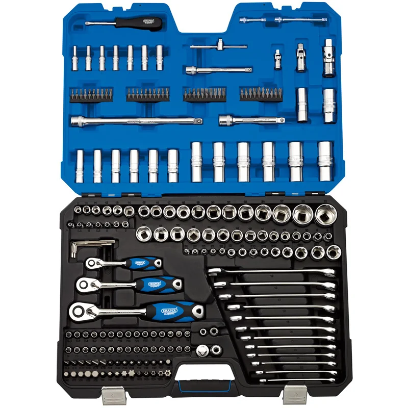 Kit de 214uds de Vasos & llave carraca métrica 1/4-3/8-1/2'' DRAPER