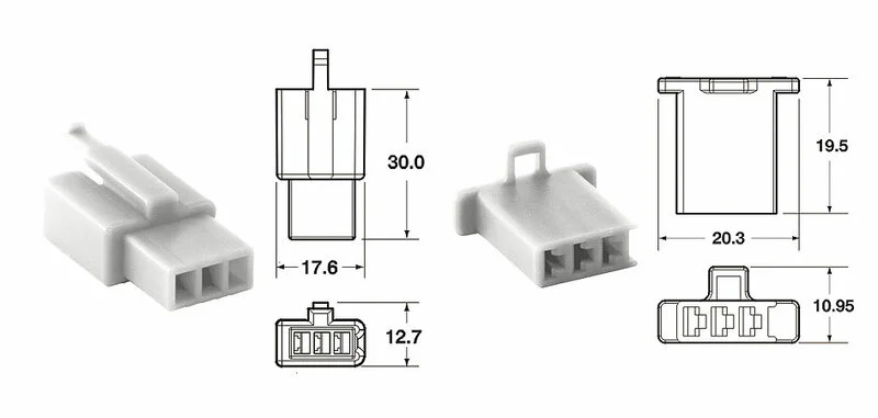 Juego de conectores 3 vias 110 ML BIHR tipo original Ø0,5mm²/0,85mm² - 5 Juegos completo
