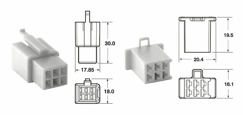 Juego de conectores 6 vias 110 ML BIHR tipo original Ø0,5mm²/0,85mm² - 5 Juegos completo
