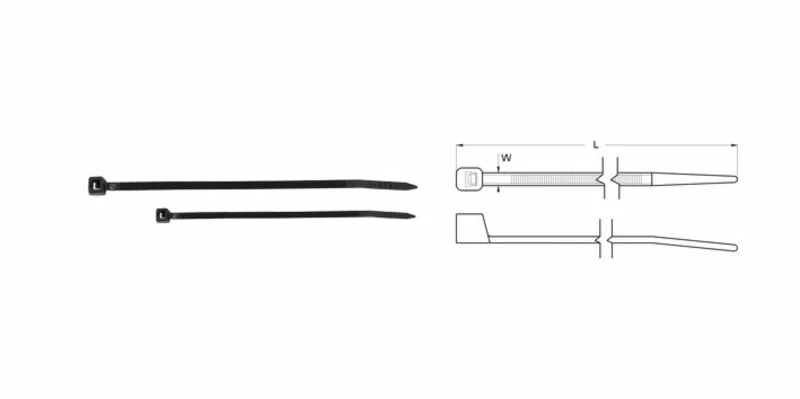 Bridas de nylon BIHR 4,6 x 100mm negro