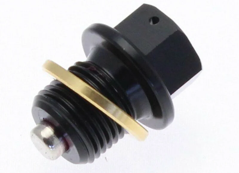 Tapón de vaciado de aceite TECNIUM magnético alu negro M10 x 1,50 x 14